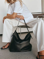 Dark Chocolate Leather Hobo Bag