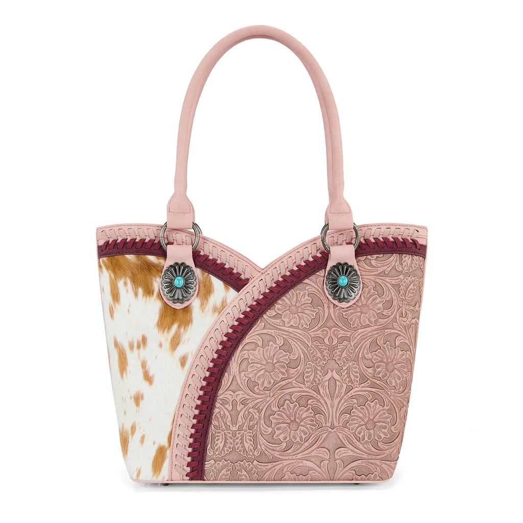 West Tooled & Cowhide Whipstitch Tote