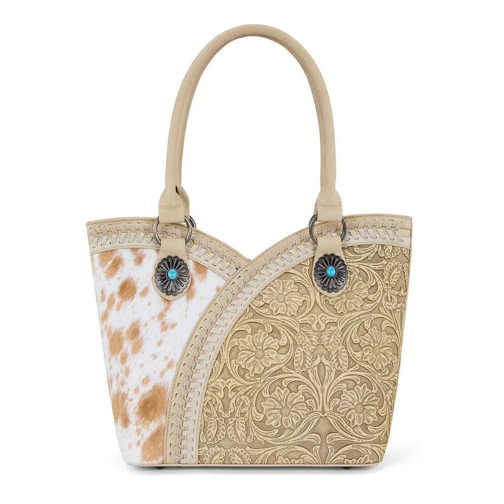 West Tooled & Cowhide Whipstitch Tote