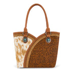 West Tooled & Cowhide Whipstitch Tote