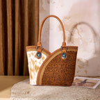 West Tooled & Cowhide Whipstitch Tote