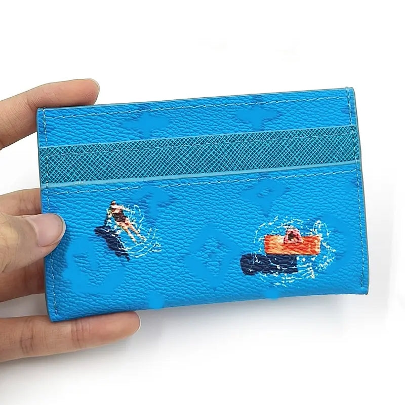 Elegant New Embossed Solid Color Card Holder Unisex Wallet