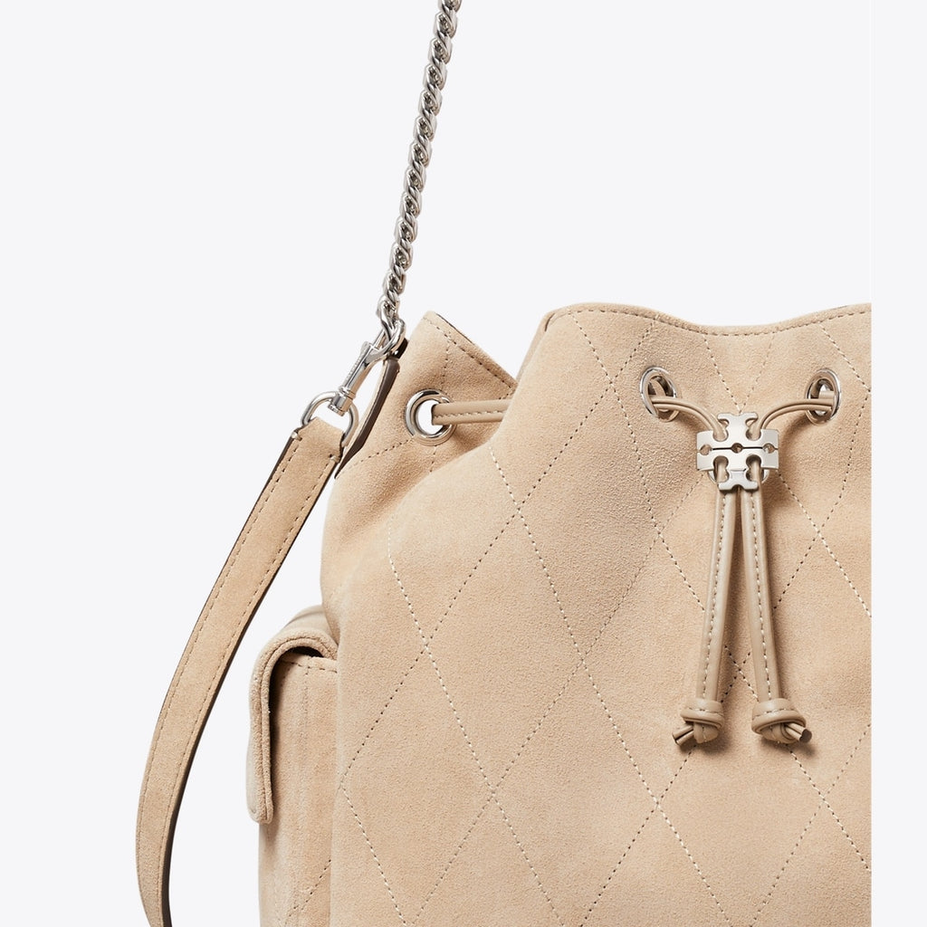 SUEDE DRAWSTRING SHOULDER BAG