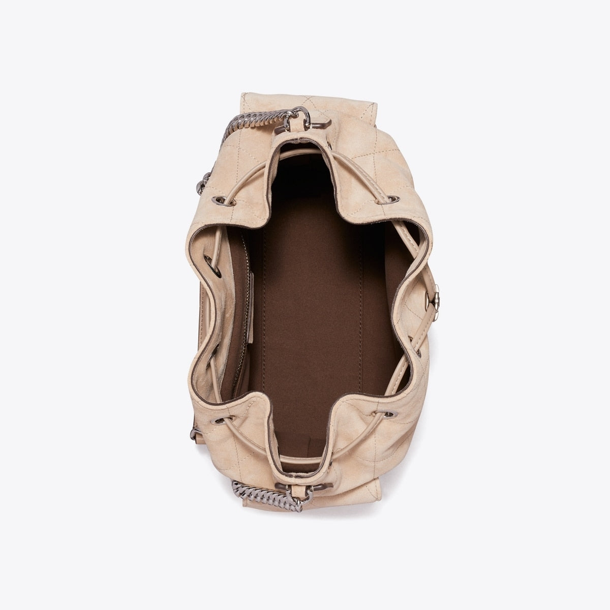 SUEDE DRAWSTRING SHOULDER BAG