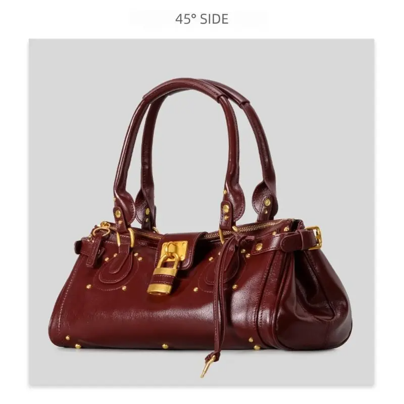 Millennial Hot Girl Retro Distressed Lock Handbag