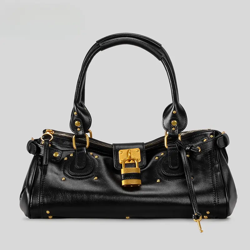 Millennial Hot Girl Retro Distressed Lock Handbag