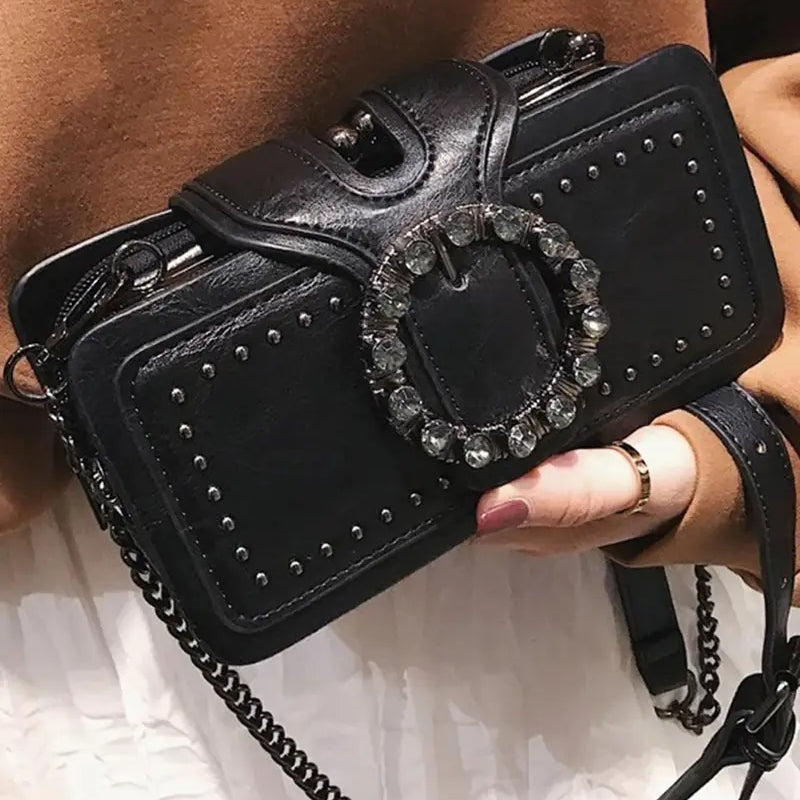 Rivet Decorated Crossbody Bag