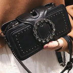 Rivet Decorated Crossbody Bag