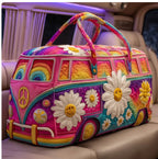 Unisex Boho Quilted Weekender Travel Bag