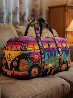 Unisex Boho Quilted Weekender Travel Bag