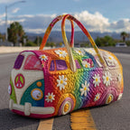 Unisex Boho Quilted Weekender Travel Bag