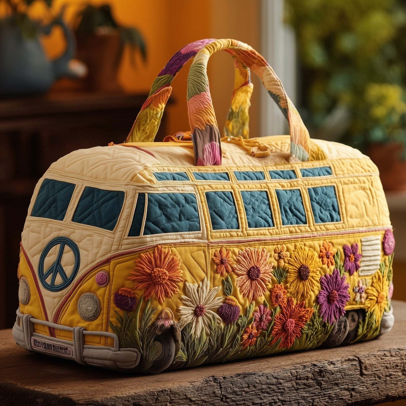 Unisex Boho Quilted Weekender Travel Bag