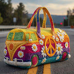 Unisex Boho Quilted Weekender Travel Bag