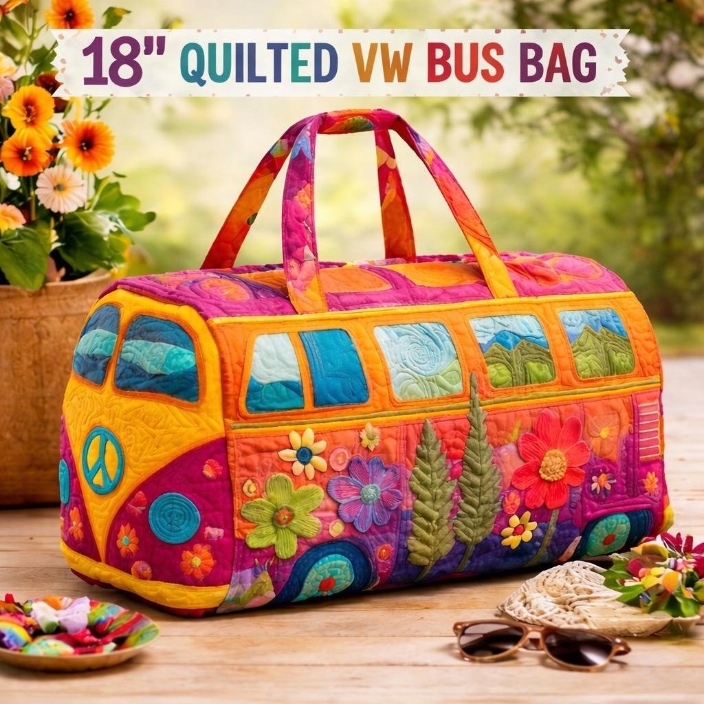 Unisex Boho Quilted Weekender Travel Bag
