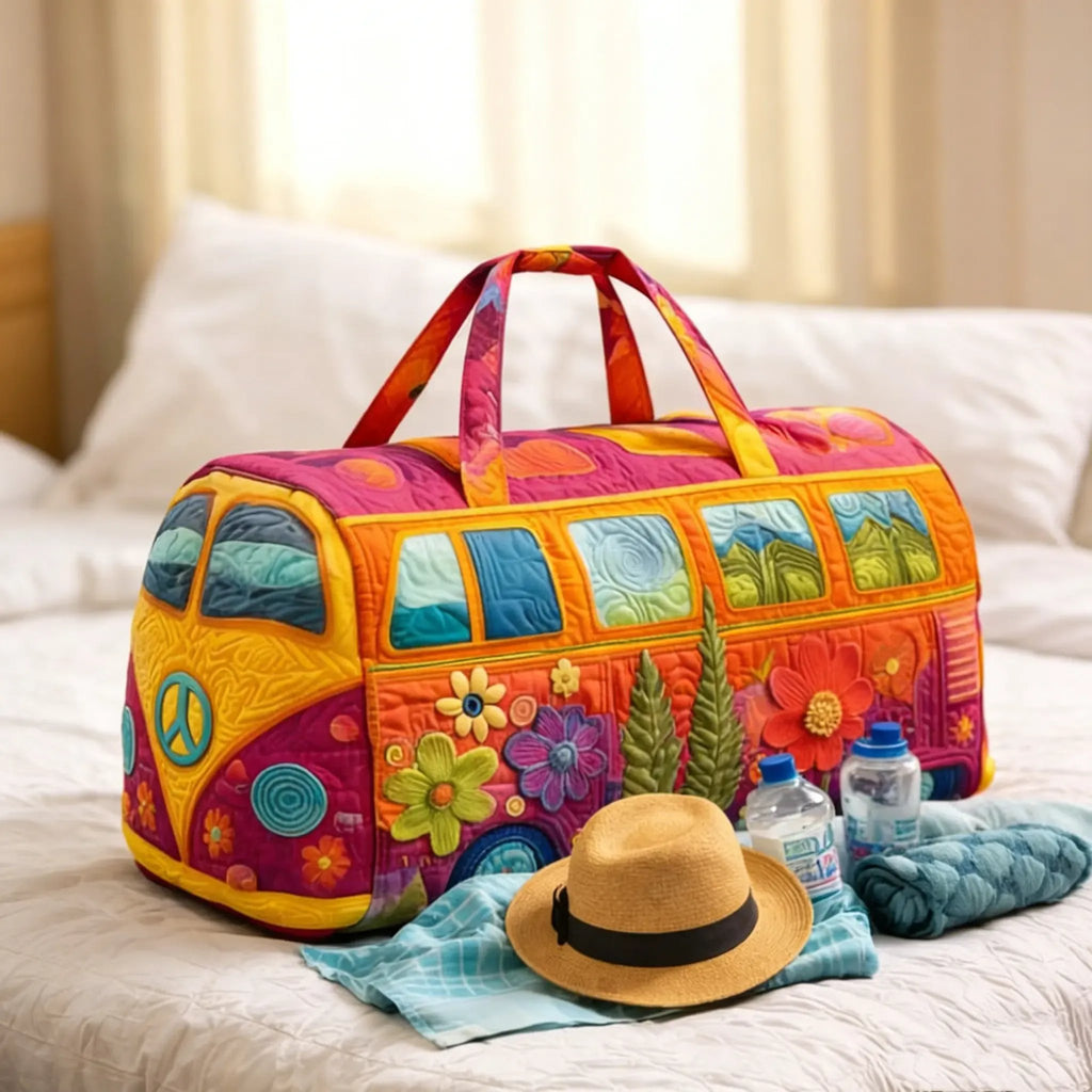Unisex Boho Quilted Weekender Travel Bag