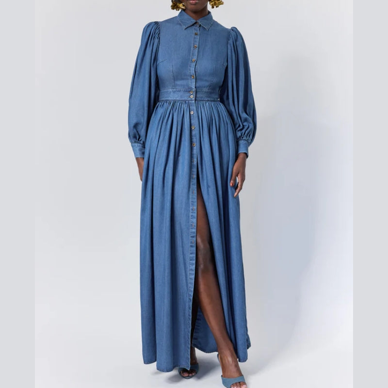 BACKLESS GATHERED SHIRT DRESS