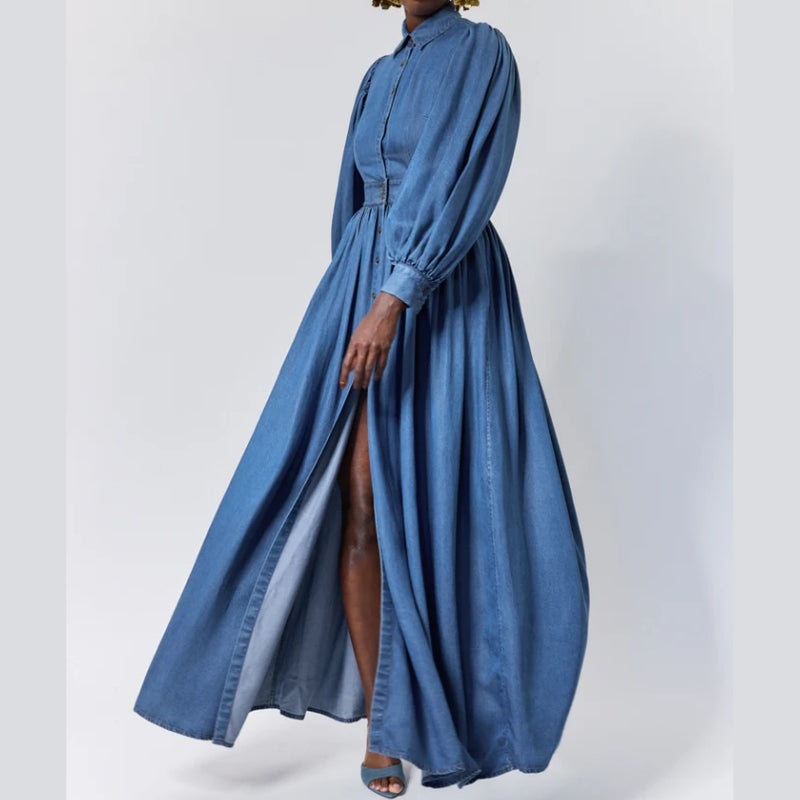 BACKLESS GATHERED SHIRT DRESS