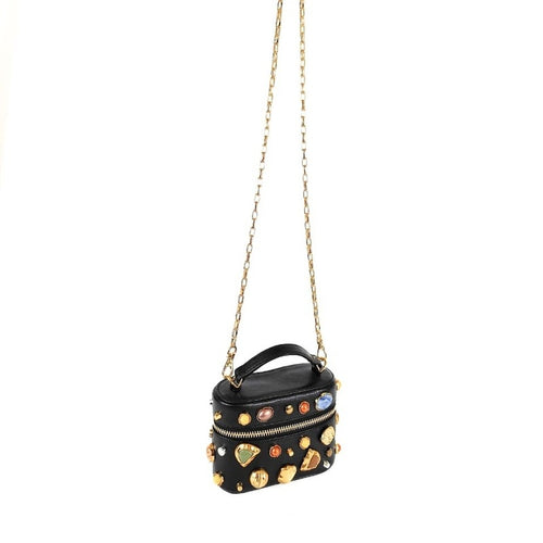 BLACK LEATHER TOTE BOOK
