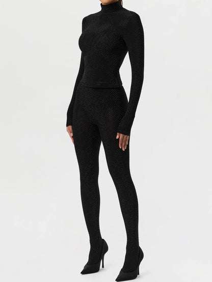 Crystal-embellished Ruched Three Pieces Set