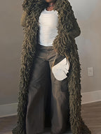 Fashion Oversized Fringe Knitted Coat