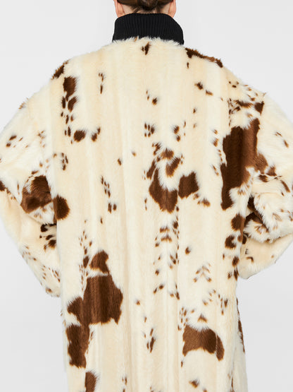 Irregular Brown Dairy Fur Long Coat