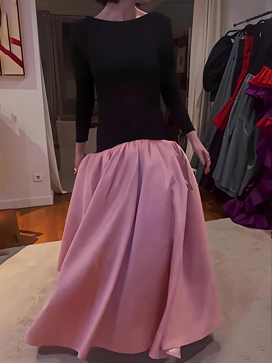 Elegant Backless Patchwork Party Maxi Dress