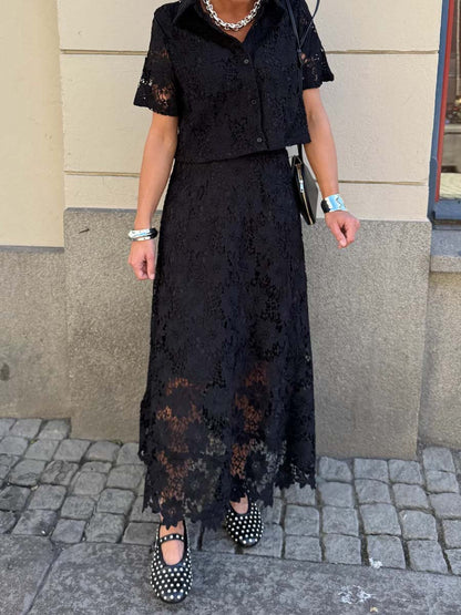 Elegant Lace Two Pieces Dress