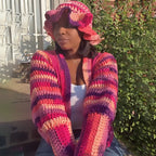 Fashion Two Strand Chunky Ruffle Hat