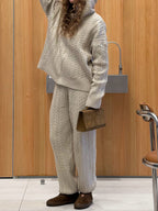 Twist Knitted Casual Two-piece Set