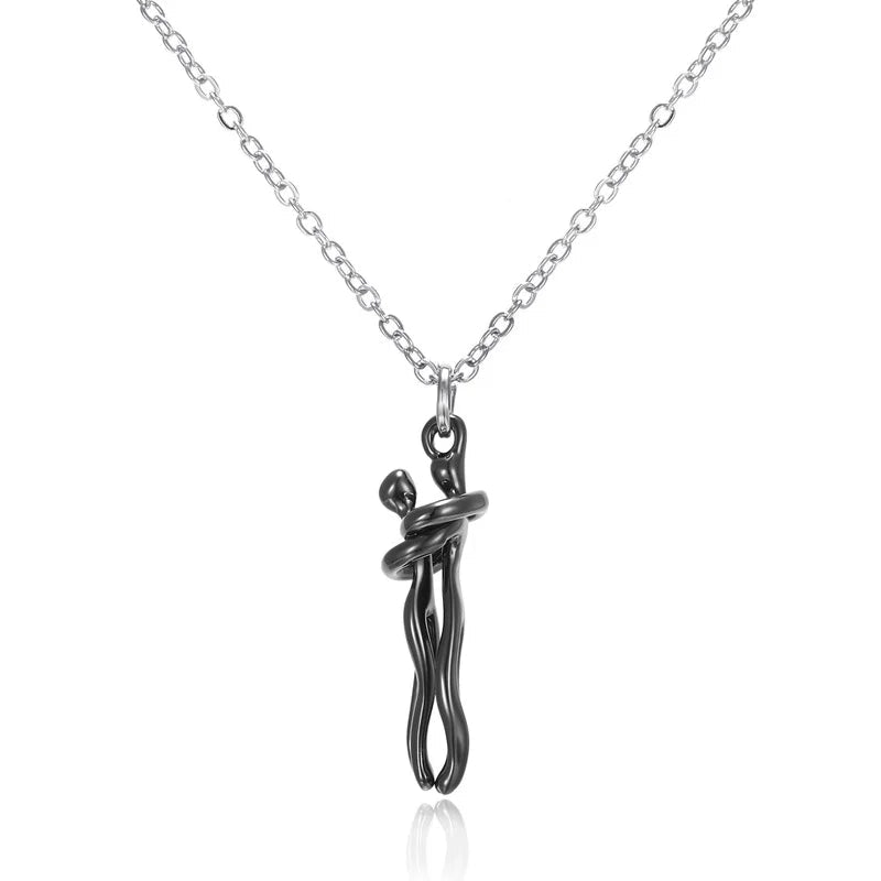 Jewelry Hug Pendant Necklace 18K Gold Couple Necklace