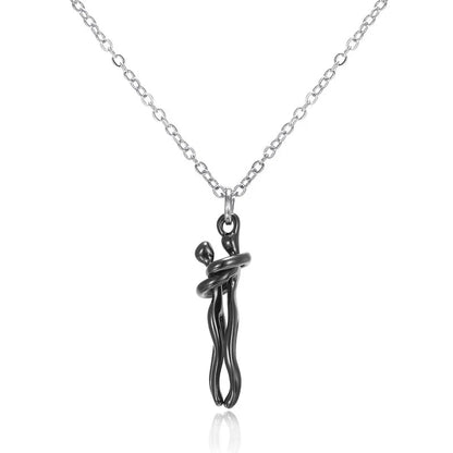 Jewelry Hug Pendant Necklace 18K Gold Couple Necklace