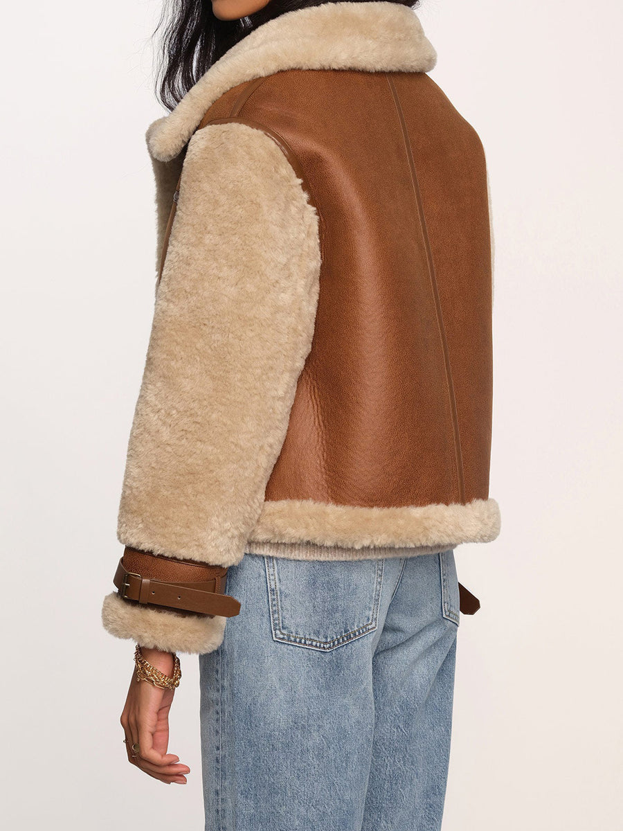 Vintage Faux Leather Oversized Stand Collar Jacket