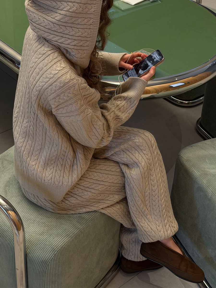 Twist Knitted Casual Two-piece Set