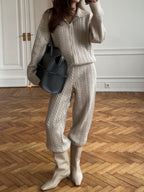 Twist Knitted Casual Two-piece Set