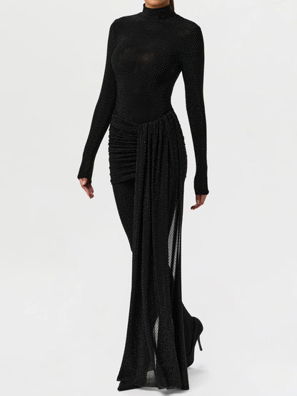 Crystal-embellished Ruched Three Pieces Set