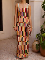 Multicolor Tassel Sling Party Dress