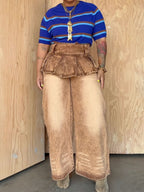 Pleated Skirt With Layered Fake Two-piece Trousers