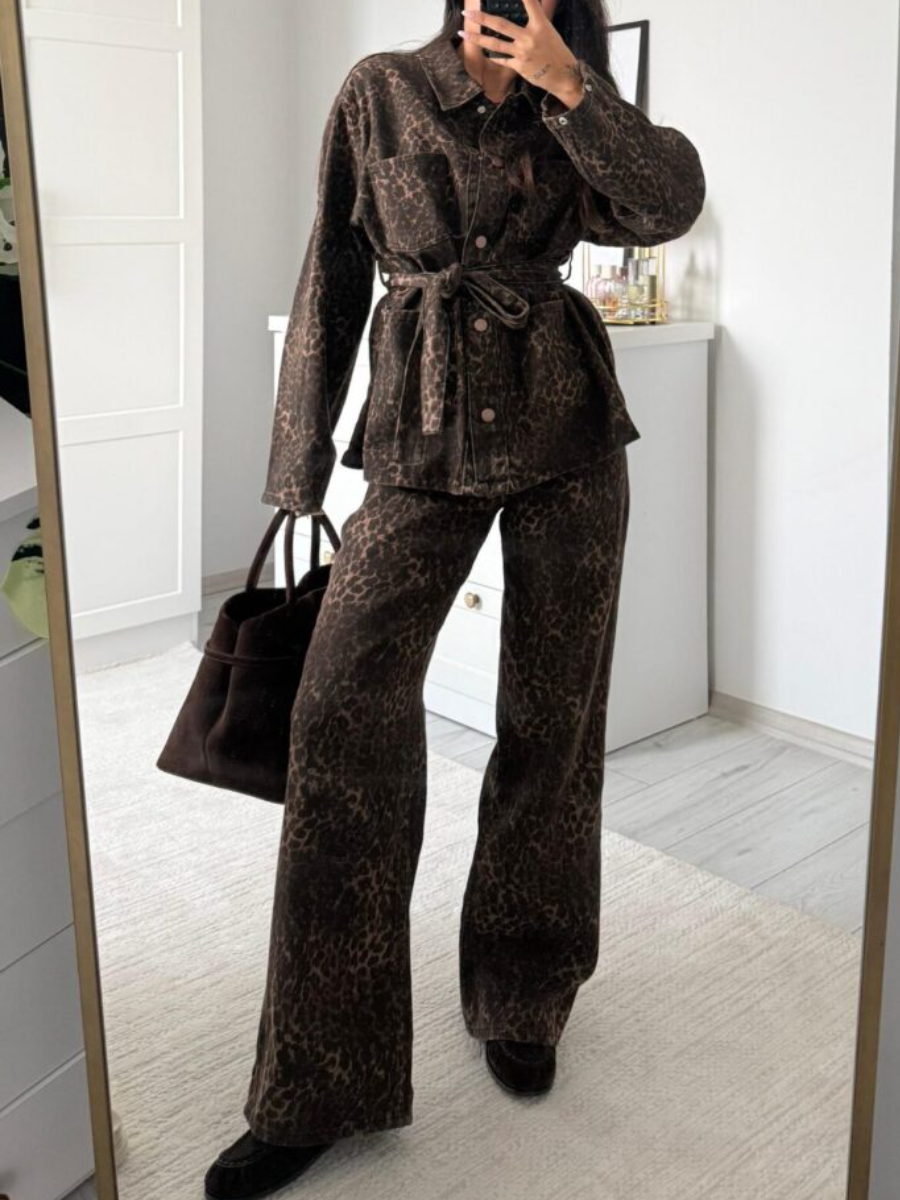 Leopard-print Pants Suit