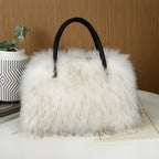 Faux Fur Tote Bag Fluffy Satchel Handbags
