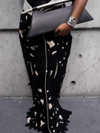 Floral Appliqués Single-breasted Cutout Coat