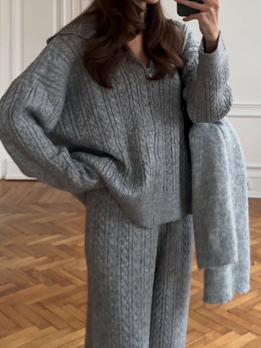 Twist Knitted Casual Two-piece Set