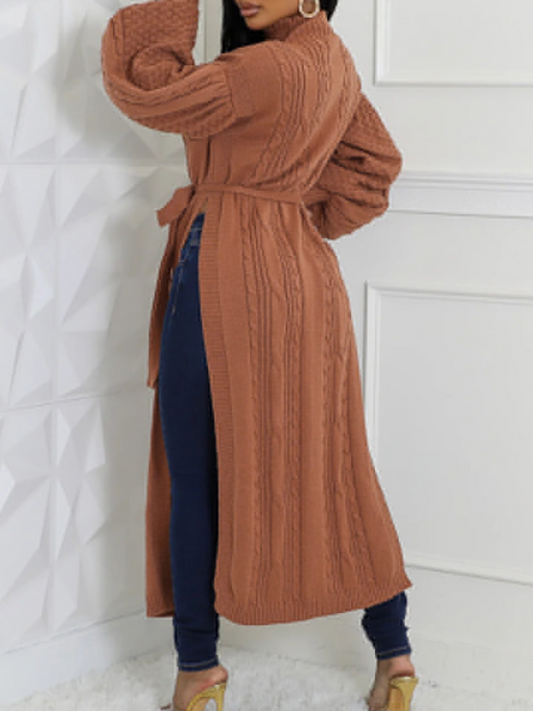 High-Neck Knit Split Top