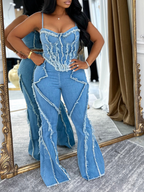 Denim Pants Suit