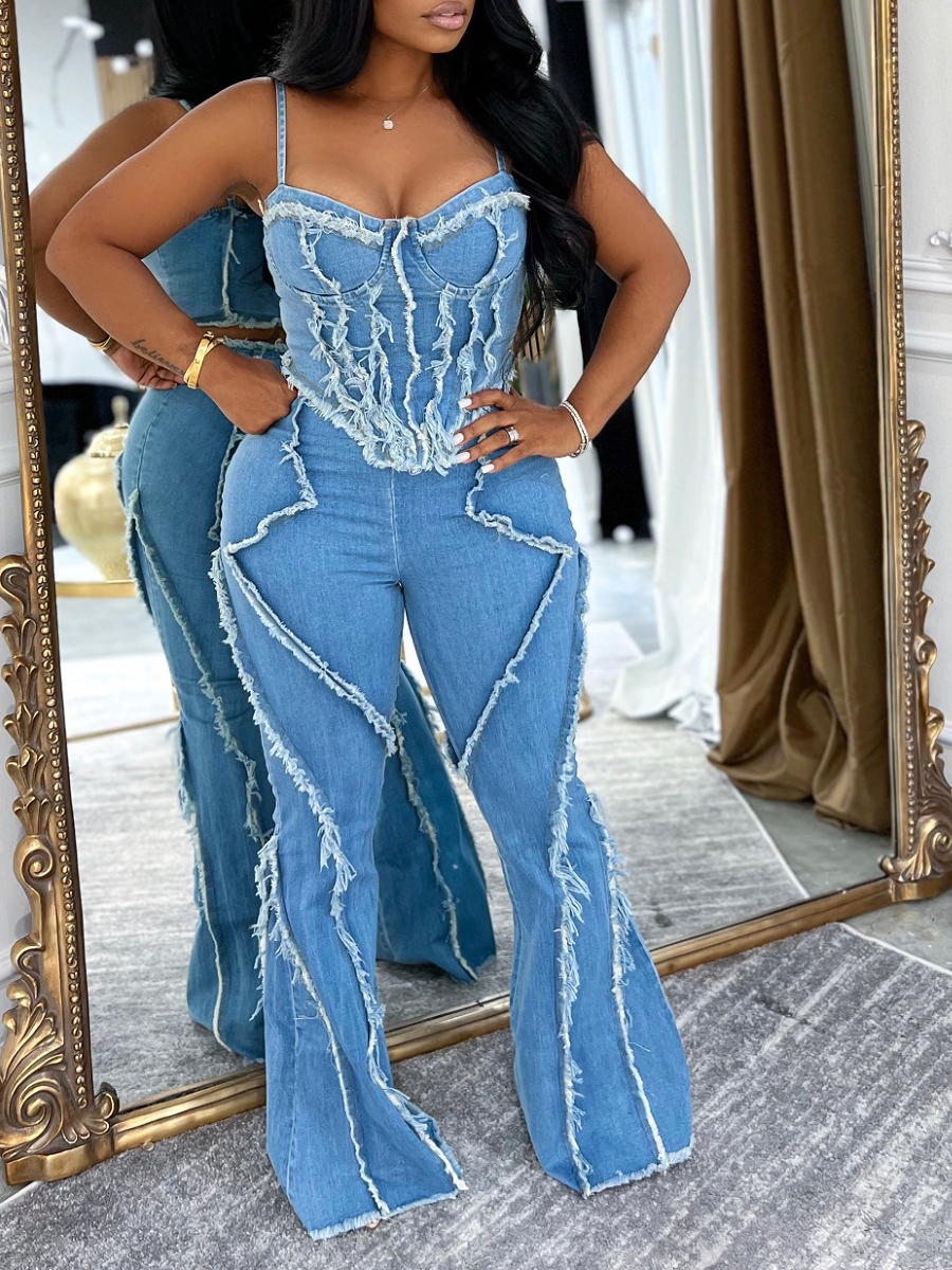 Denim Pants Suit