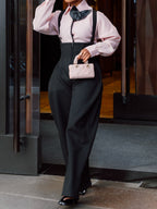 Appliques Shirt & High Waist Overalls