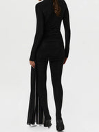 Crystal-embellished Ruched Three Pieces Set