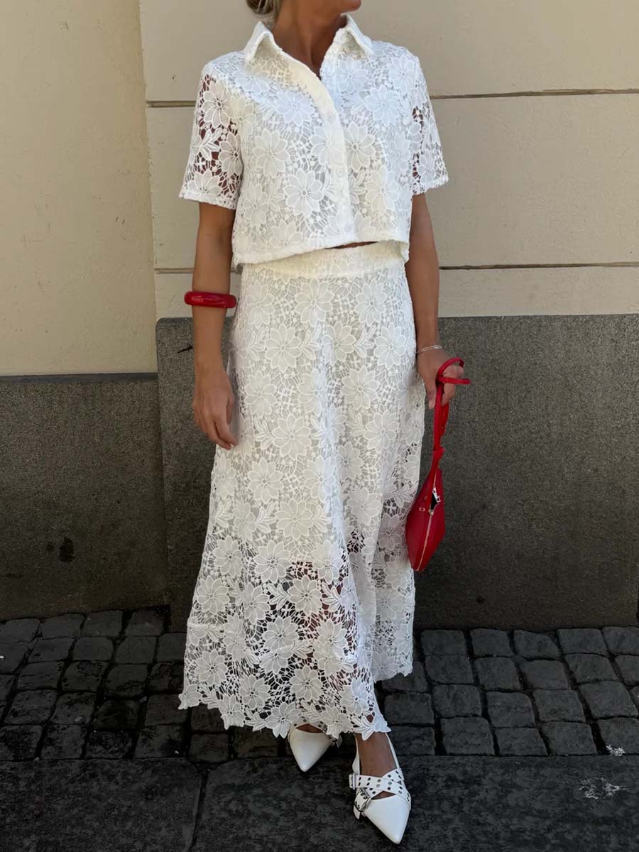 Elegant Lace Two Pieces Dress