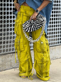 Fashion Pockets High Waist Long Pants