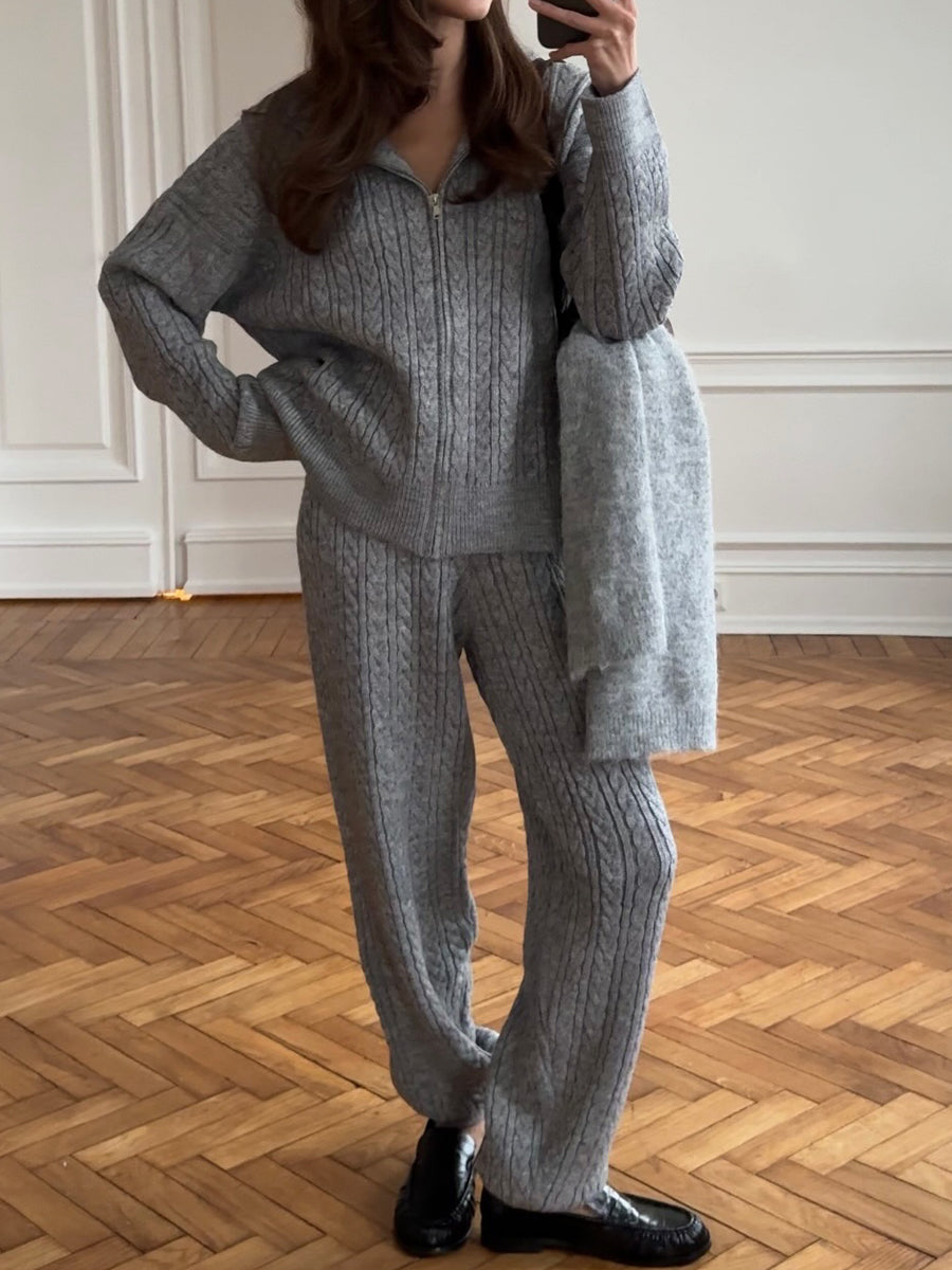 Twist Knitted Casual Two-piece Set
