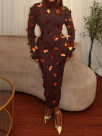 Butterfly Embellished Mesh Dress